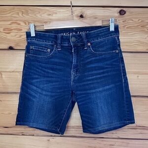 American Eagle Next Level Flex Denim Shorts 28 or 6 Dark Wash Stretch Casual
